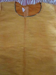 yellow Kurta Set with Green Dupatta