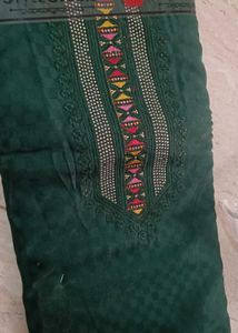 Green Kurta Set with Dupatta unstitched