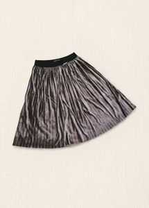valvet Pleated Maxi Skirt