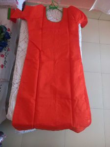 Orange Kurta Set with Green Pants &amp; Dupatta