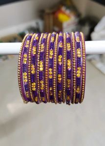 Designer Purple & Gold Bangles