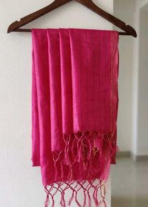 Vibrant Pink Dupatta with Tassels
