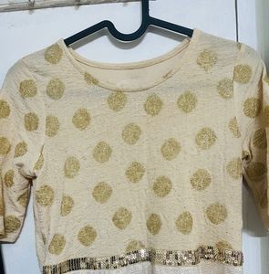 Sparkly Gold Polka Dot Kurta