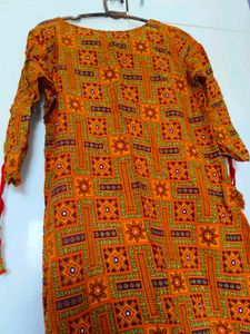 Orange Geometric Print Tunic