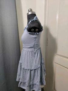 Light Blue Tiered Midi Dress