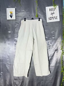 Cream Linen Palazzo Pants made in Italy