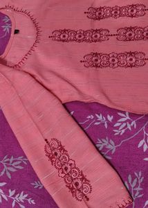 Pink Kurta Set with Maroon Pants