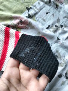 Red &amp; White Striped Knit Sweater