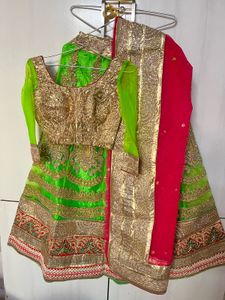 Embroidered Green Lehenga Skirt