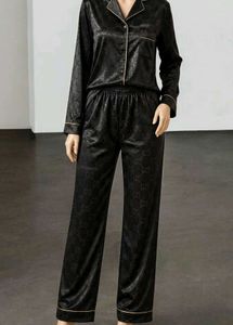 Black Satin Pajama Set