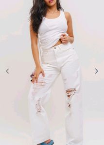 White Distressed Denim
