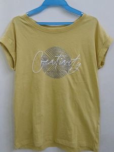 Studiofit Yellow printed Tshirt