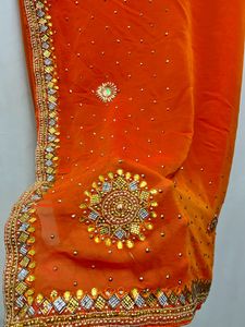 ❗️ Price Drop ❗️Heavy Handwork Stones Saree
