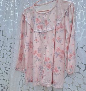 Floral Pink Night suit Set