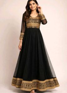 Elegant Black & Gold Gown