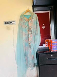 Floral Print Kurti  Set with Embellished Neckline