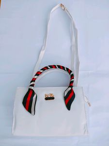 White Ribbon Bag For Girls