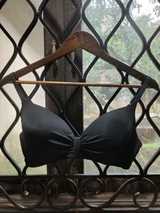 Black Knotted Bikini Top/Bra Lightly Padded
