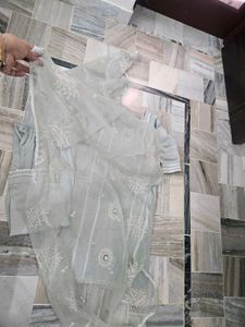 Light Grey Embroidered Kurta Set