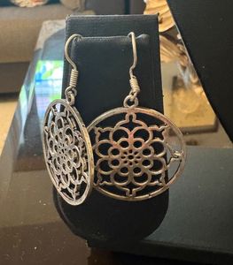 Oxidised Silver Filigree Dangle Earrings