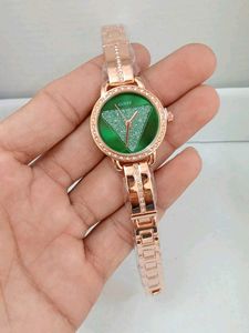Gold Guess Watch with Crystal Accents