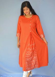 Beautiful Orange Ethnic Dress