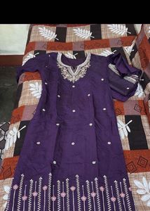 Elegant Purple Embroidered Kurta Set