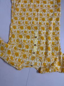 Yellow Printed Kurta Set