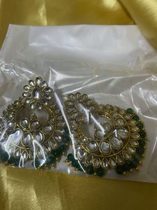 Stunning Kundan &amp; Pearl Drop Earrings