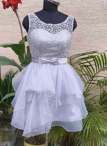 Chic Light Grey Ruffled Dress