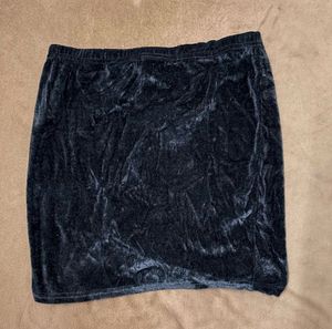 Black Velvet Mini Skirt