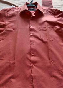 Men's Peach Cotton Casual Shirt