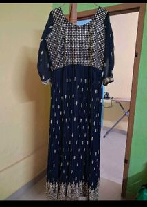 Navy Blue Anarkali Kurta Set with Dupatta