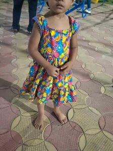 Cotton Cute Fruit Print Dress for Girls