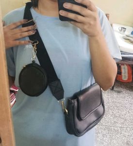 Chic Black Crossbody Bag with Coin Pouch