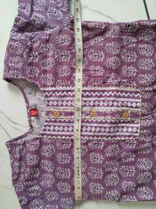 purple kurti set