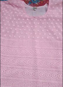 Elegant Pink Chikankari Kurta