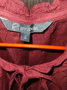 Elegant Maroon Long Sleeve Top
