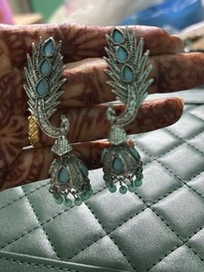 Boho Peacock Feather Earrings