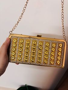 Vintage Beaded Clutch with Chain Strap