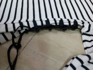 🤍 Black &amp; White Striped Flared Tunic/Dress