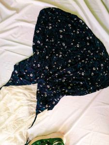 thrifted Floral Print Ethnic Gown