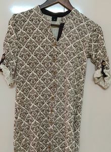 Beige N Brown Kurti