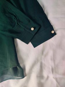 Elegant Teal Long Sleeve Top