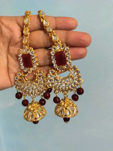 Exquisite Kundan &amp; Pearl Choker Necklace Set