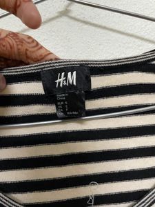 H&amp;m Striped Cotton Cardigan Sweater