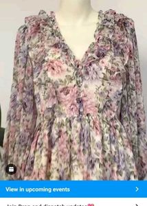 Floral Ruffle V-Neck Dress