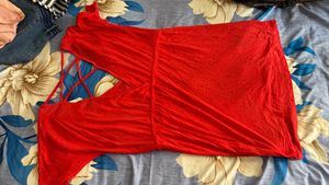 Red Criss-Cross Back Mini Dress