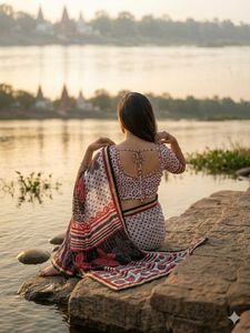 Beautiful synthetic Saree with readymade blouse