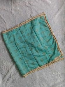 Beautiful Teal Dupatta with Gold Print